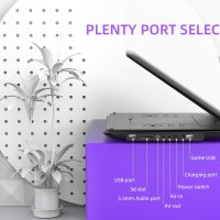 17.5"" Portable DVD Player with 15.6"" Large HD Screen, 6 Hours Rechargeable Battery, Support USB/SD Card/Sync TV and Multiple Disc Formats, High Volume Speaker, Black - Image 7