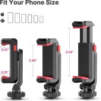 ULANZI ST-06S Phone Tripod Mount, Universal Smartphone Mount Adapter with 2 Cold Shoe, 360° Rotates Adjustable Cell Phone Clip Clamp Holder, Compatible with iPhone, Samsung Galaxy and All Phones - Image 4