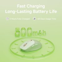 EWEADN Q5 Wireless Mouse, Bluetooth & 2.4G Quiet Computer Mouses with 1600 DPI, Battery Level Display, Ergonomic Office Mouse,6 Button Portable Cute Cordless Mice for Laptop/PC/Mac- Green - Image 6