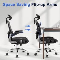 Ergonomic Office Chair，Mesh Seat Cushion with 3D Armrests and 3D Headrest, Adjustable Lumbar Support with Rocking Function, SGS Class 4 Gas Clylinder，Black - Image 14