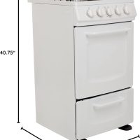 Avanti GRO20P0W Gas Range Oven Compact Freestanding Design, 4 Burners with Electronic Ignition, 2.1 Cu.Ft. Capacity Features Solid Door Storage Drawer Broiler and Accessories, 20-Inch, White - Image 8