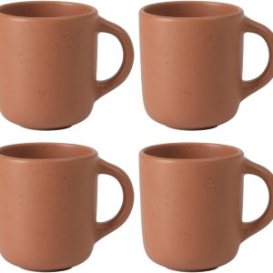 Bloomhouse Corsica Clay 4 Piece Mug Set - Burnt Apricot Terracotta