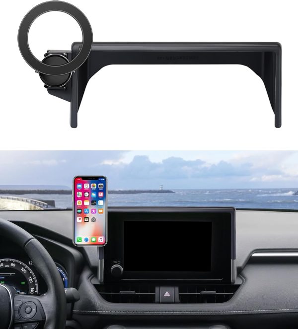 MaserWeller Car Phone Holder for Toyota RAV4 2019-2025 Accessories 7/8-Inch Screen Fixed Clip, 360° Rotation Smart Phone Mount Compatible with MagSafe, Cell Phone Holder That Does Not Affect Air Vent