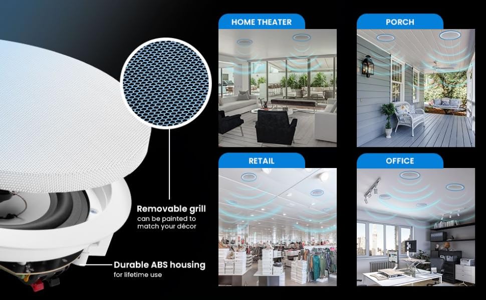 This image shows the different locations the speaker can be used.