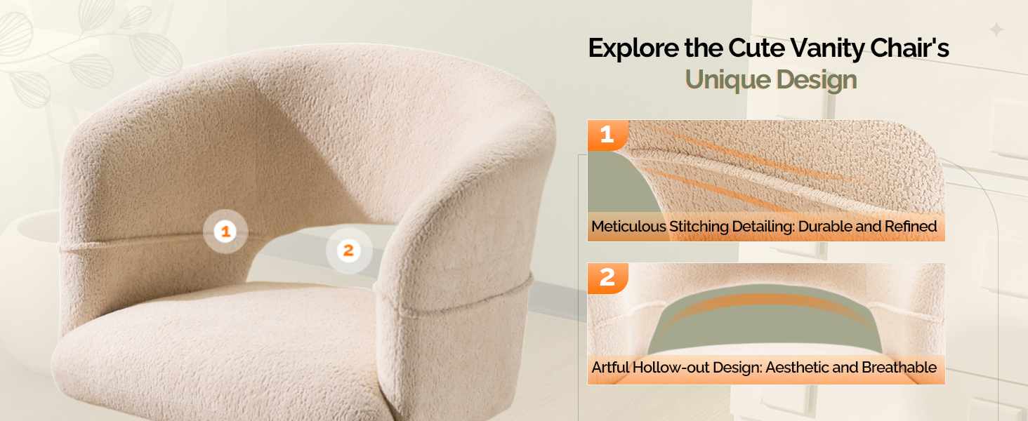 Explore the Cute Vanity Chair&#39;s Unique Design