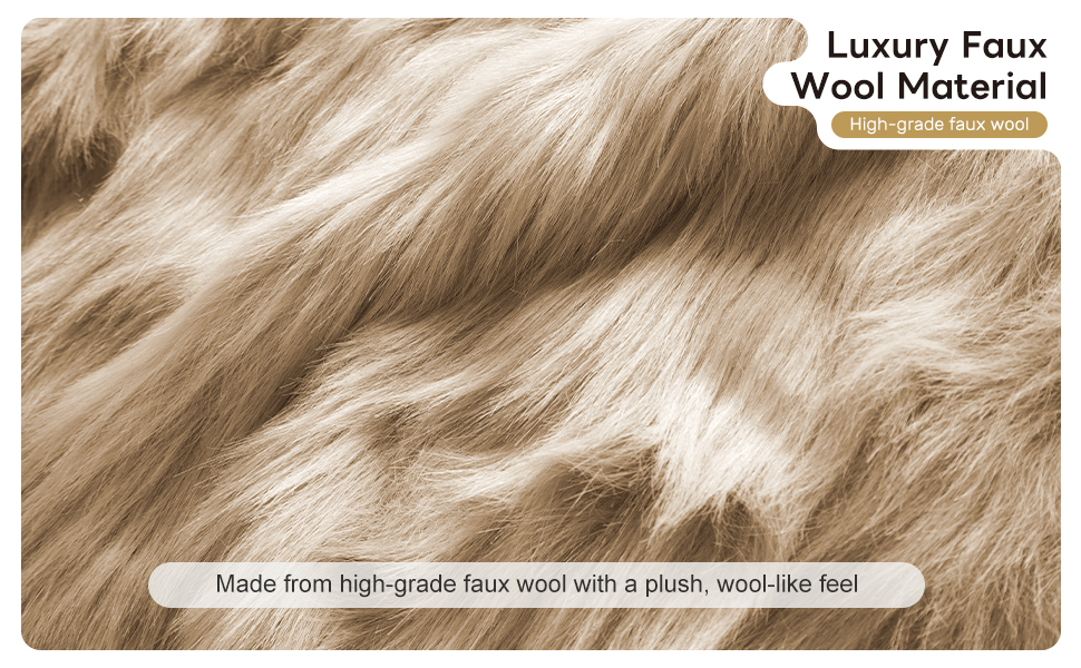 Beige faux wool material