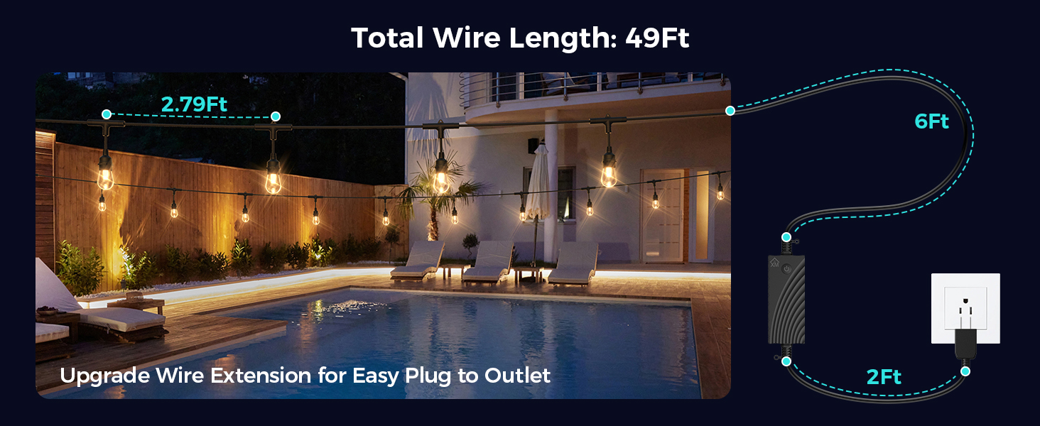 outdoor string lights waterproof