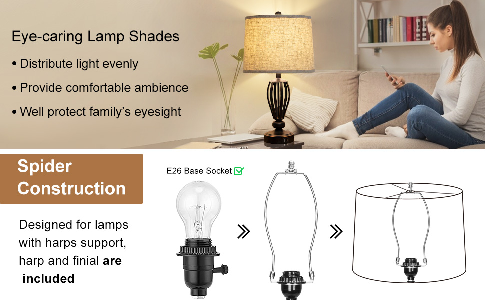 Drum Lamp Shades for Table Lamps