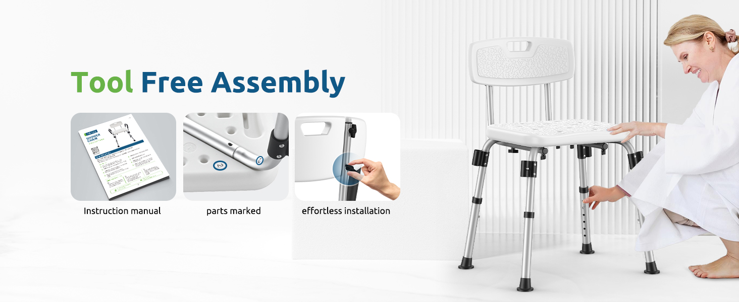 shower chair for Elderly within 10 mins installation