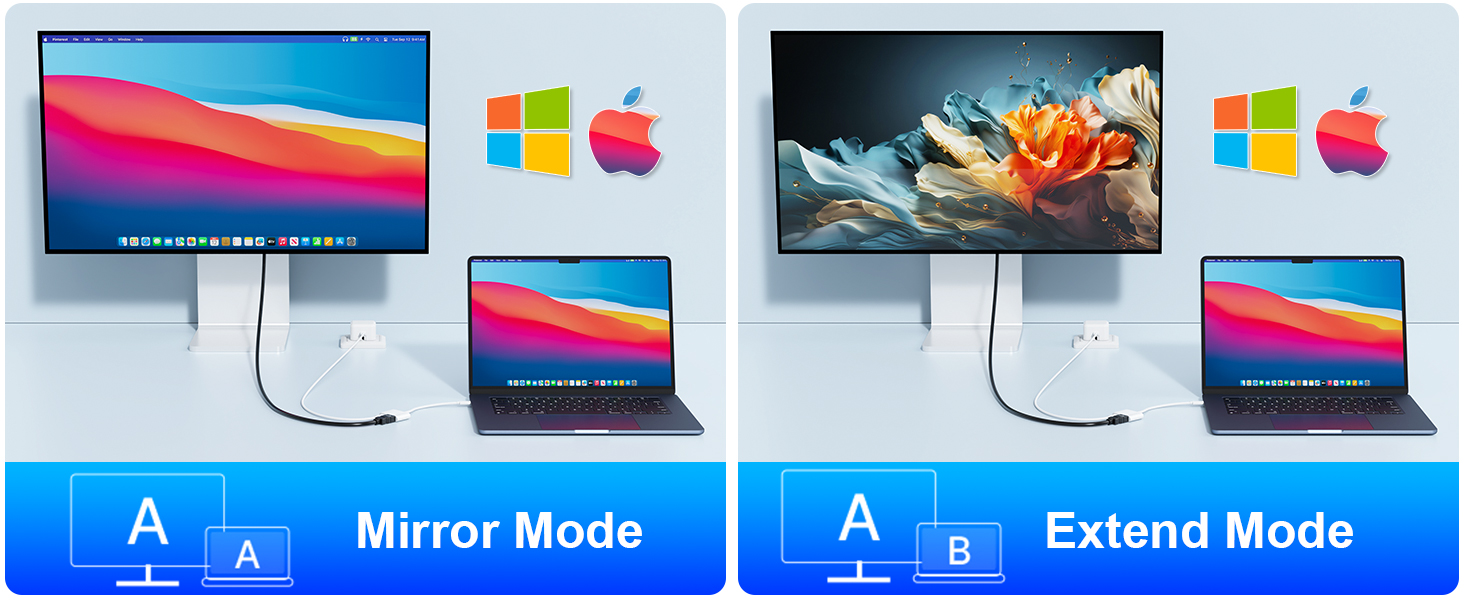 100W USB C to HDMI Adapter, 2 in 1 USB-C to HDMI Adapter for iPhone 16 15, 4K@60Hz to TV