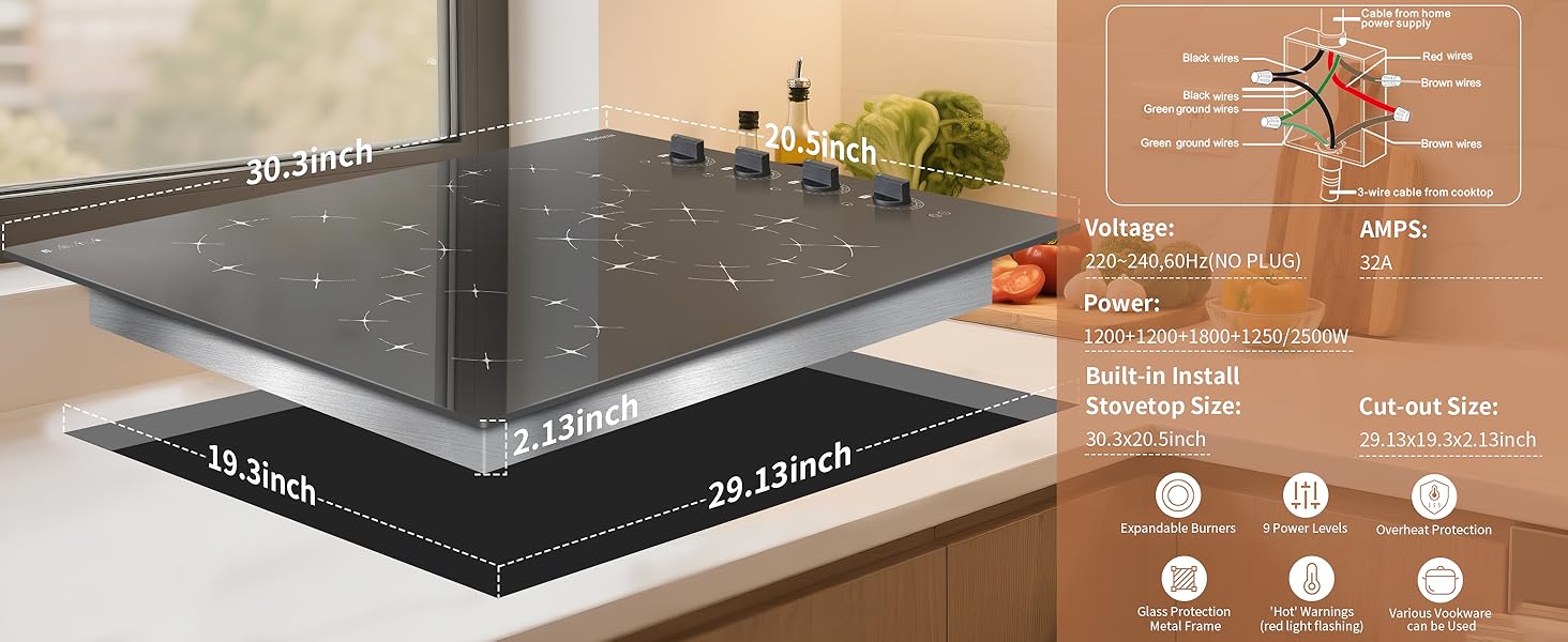 240V electric cooktop