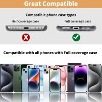 2pcs Transparent Phone Tether Tabs for Clear Phone Cases, Cell Phone Tether Replacement for iPhone Smartphone Case (T Type - Silver Buckle) - Image 5