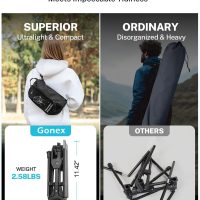 Gonex Portable Camping Chair, The 5th Gen Ultralight Compact Backpacking Foldable Lightweight Folding Chair for Outdoor Camp Hiking Beach Picnic Concert, Supports 330lbs (Black,1PCS) - Image 4