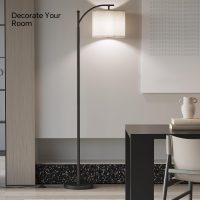 SUNMORY Arc Floor Lamp,Modern Floor Lamp with 9W 3 Color Temperatures Bulb,Metal Standing Lamps with Adjustable Hanging Lampshade,Tall Floor Lamps for Living Room,Bedroom,Office (Black) - Image 7