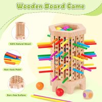 Montessori Game Wooden Board Game, 36 Colorful Wooden Sticks Dice Game, Math Educational Toy for 3 4 5 6 Year Olds, Fine Motor Skills Toy Classic Tower Game for Family Night Gift for Boys Girls - Image 5