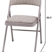 MECO 4-Pack Steel Frame Folding Dining & Event Chairs, Chicory Lace Motif Upholstery, Beige - Foldable Seating with Cushioned Seat and Padded Back for Kitchen, Parties or Game Tables - Image 3