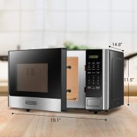 BLACK+DECKER Digital Microwave Oven with Turntable Push-Button Door, Child Safety Lock, Stainless Steel, 0.9 Cu Ft - Image 6