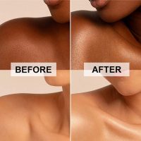 Body Shimmer Oil, Glistening Bronze Natural Glow Luminizer, Long Lasting Waterproof Moisturizing Liquid Illuminator Highlighter Makeup for a Sun-Kissed Glow, Brush Include, 1oz, Medium - Image 5