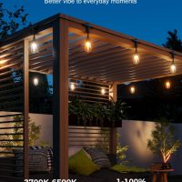 XMCOSY+ Outdoor String Lights Smart, 49Ft RGBCWIC Patio Lights Waterproof, App Control, Compatible with Alexa, Color Changing LED String Light for Outside Yard Garden Porch - Image 6