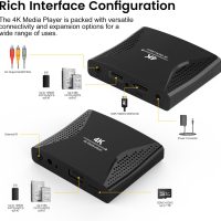 ACEMAX 4K Ultra-HD Digital Media Player for USB Drives and MicroSD Cards with 4K HDMI and Analogy AV, Digital Signage,Automatic Playback,Resume and Looping Capability,H.265 Videos Music Photos... - Image 7