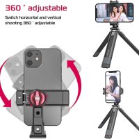 Metal Phone Tripod Mount 3 Cold Shoes & Arca Port, 360° Smartphone Tripod Adapter for iPhone Samsung Cell Phone Stand Holder for Desktop Video Live Streaming Vlogging Rig - Image 4