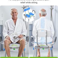 Ergonomic H-Shaped Shower Chair for Elderly and Disabled with Padded Back & Arms, FSA/HSA Eligible 500 lbs Heavy Duty Adjustable Shower Stool Seat for Easy Cleaning, Anti-Slip Bath Chairs for Bathtub - Image 3