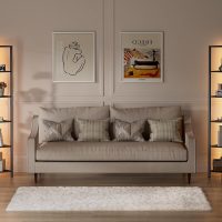 Furnulem 6 Tier Corner Shelf with LED Light, 67.5” Tall Standing Shelf Organizer, Black Narrow Bookshelf with Storage Rack for Wall Corner, Living Room, Bedroom, Metal Frame, Wood Display Shelf - Image 7