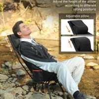 NOVSIGHT Camping Chairs - Folding Portable Camp Chair, High Back Camping Chair with Headrest, Outdoor Comfortable Camping Chair for Adults Hiking Backpacking - Image 4