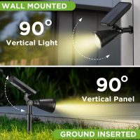 InnoGear Solar Lights Outdoor Waterproof Solar Garden Light for Outside Yard Landscape Lighting Pathway Spot Lights Spotlight Wall Light Auto On/Off, Pack of 6 (Warm White) - Image 6