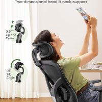 Marsail Ergonomic Mesh Office Chair: Mesh Computer Desk Chair with Adjustable Lumbar Support, 2D Headrest & Up and Down Armrest, Ergonomic Gaming Chair for Home Office, Black - Image 7