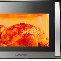 Emerson MWG1191SB Microwave with Built-in Grill Function, 1100W, LED Timer Display 11 Power Levels, 9 Preset Cooking Options, Removable Glass Turntable, Child Lock, 1.1 Cu. Ft, Stainless Steel - Image 3