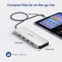Laptop Docking Station, WAVLINK 10Gbps Docking Station with Dual HDMI, 100W PD in, 10Gbps USB-A/C 3.2, 5Gbps USB-A, USB2.0, Gigabit Ethernet for Dell/HP/Lenovo etc, Windows Systerm Computer Only - Image 9