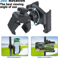 Golf Cart Phone Holder, Cell Phone Holder Mount Compatible with EZGO/Club Car/Yamaha, Universal Compatible with iPhone Galaxy Google Pixel, Golf Cart Accessories Fit for Smart Phones, Black - Image 3