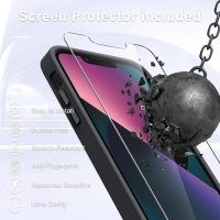 for iPhone 14 Case, iPhone 13 Case, with 1 Screen Protector, Matte Magnetic Slim Phone Cover, Support for Magsafe, Shockproof Protection Translucent Frosted Back,Black - Image 7