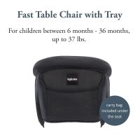 Inglesina Fast Table Chair - Black + Fast Dining Tray - Portable Baby High Chair - for Babies & Toddlers up to 37 lbs - Fits Tables 0.8'' to 3.5'' Thick - Compact & Easy to Use - Travel Bag Included - Image 2