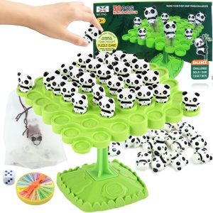 Panda Balance Game Toys,Balance Game Tree Two-Player Parent-Child Interactive Family Tabletop Puzzle Montessori Toy,Frogs Board for Kids and Adults (Panda)