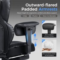 GTRACING Big and Tall Gaming Chair 400lbs Heavy Duty Office Chair with Foot Rest & Ergonomic Pocket Spring Lumbar Support, High Back 3D Saddle Shaped Cushion for Back Pain Relief, Matte-Black - Image 6