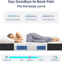 Queen Size 10 Inch Memory Foam Hybrid Mattress, Pocket Spring in a Box for Motion Isolation, Strong Edge Support, Pressure Relief, Medium Firm, CertiPUR-US - Image 4