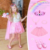 Meland Princess Dress Up for Girls - Dress Up Clothes for Girls with Princess Shoes, Toys for Toddler Kids 3,4,5,6 Year Old - Image 2