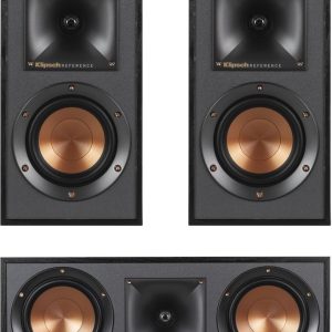 Klipsch R-41M Bookshelf Speakers (Pair) and R-52C Center Channel Home Theater Bundle