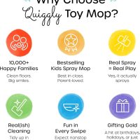 Quiggly Toy Spray Mop for Kids - Toddler Cleaning Set with Real Water Sprayer - Montessori Cleaning Set Mini Sweeper - Educational and Fun Kids Mop - Squeeze and Spray - Image 2