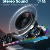LENRUE G11 Computer Speakers for Desktop, Touch Lights PC Speakers with Surge Clear Sound, USB C/USB Powered for Computer Desktop PC Laptop Monitor - Image 2