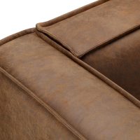 CHERS 83.3" Mid Century Modern Sofa, Luxury French Mixed Fabric Couch with Tight Back, Square Armrest Lounge Sofas for Living Room, Apartment, Bedroom, Office, Chestnut - Image 9