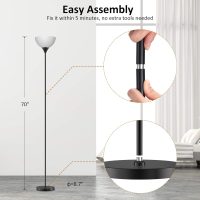 PESRAE Floor Lamp, Remote Control with Stpeless Color Temperatures and Brightness, Torchiere lamp for Bedroom, Living Room, Bulb Included (Matte Black) - Image 7