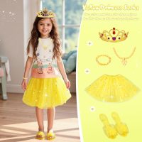 Meland Princess Dress Up for Girls - Dress Up Clothes for Girls with Princess Shoes, Toys for Toddler Kids 3,4,5,6 Year Old - Image 4