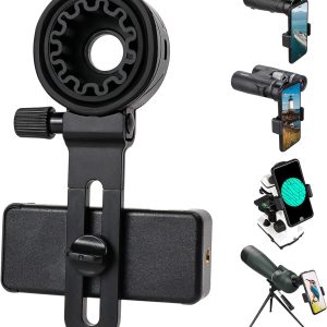 LAKWAR Telescope Phone Adapter, Universal Cell Phone Mount Compatible Binoculars, Monocular, Microscope, Spotting Scope, Telescope, Smartphone Holder Clip Bracket Fits Almost of Mobile Phones