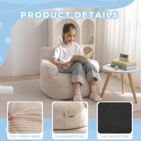 MAXYOYO Kids Bean Bag Chair, Stuffed Toddler Bean Bag Sofa with Filler Bean Bag Chair for Boys and Girls, Lazy Sofa with Pocket Floor Chair for Gaming, Reading, Beige - Image 5