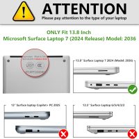 Fintie Case for 13.8 Inch Microsoft Surface Laptop 7 2024 (Model: 2036) - Protective Slim Snap On Hard Shell Cover (Glittering Clear) - Image 2