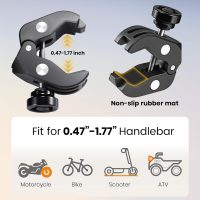 Motorcycle Phone Mount Holder with Vibration Dampener Anti-Shake 720° Adjustable for iPhone 16 Pro Max for Samsung 5.4''-6.9'' Phone Anti-Theft Dirt Bikes(Clamp Base 0.47-1.77" Handlebar) - Image 6
