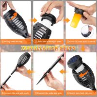 10Pack Solar Lights Outdoor, Solar Torch Lights Outdoor Flickering Flame for Halloween Decorations, Waterproof Garden Light Solar Powered , Torches Flame Light for Outside Halloween Decor Yard Garden - Image 7
